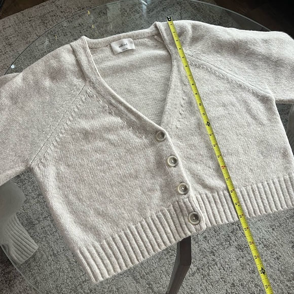 Aritzia Wilfred Poesy Button Front Heather Espace Soft Knit Cardigan Sweater L - Picture 11 of 16
